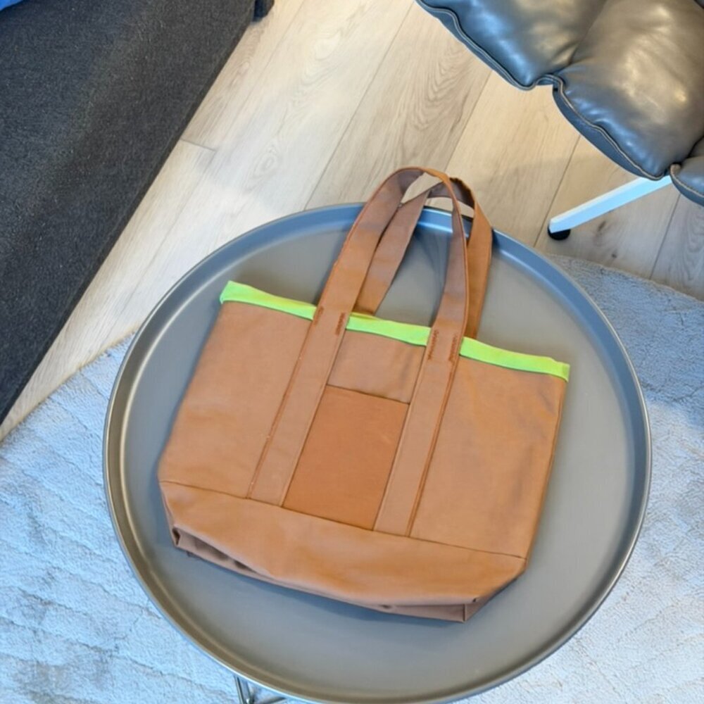 Handmade Linen Tote Bag – Laptop Friendly